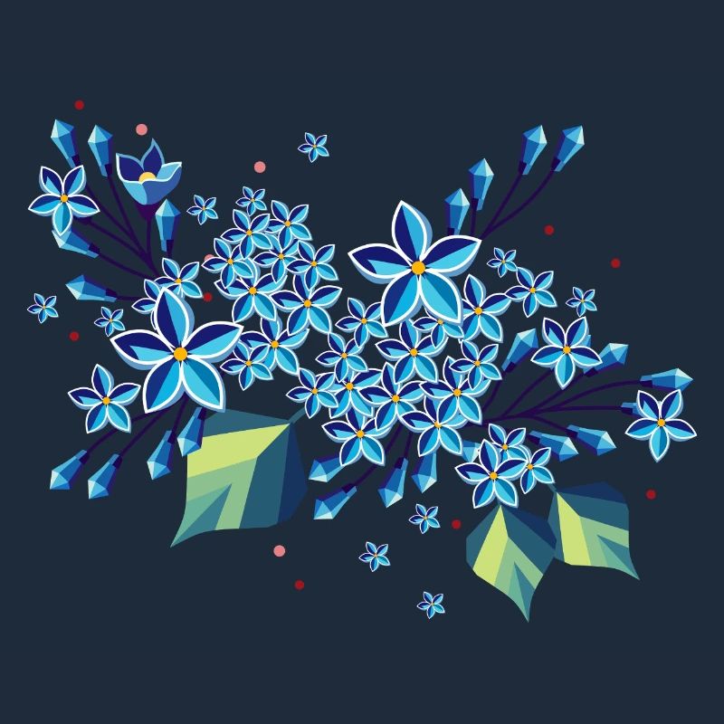 Branche de lilas – des tons bleus élégants dans un design moderne