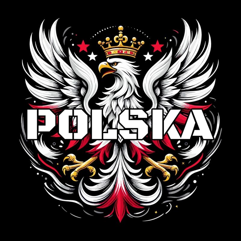 Poland Polska Polish Red White Eagle Crown