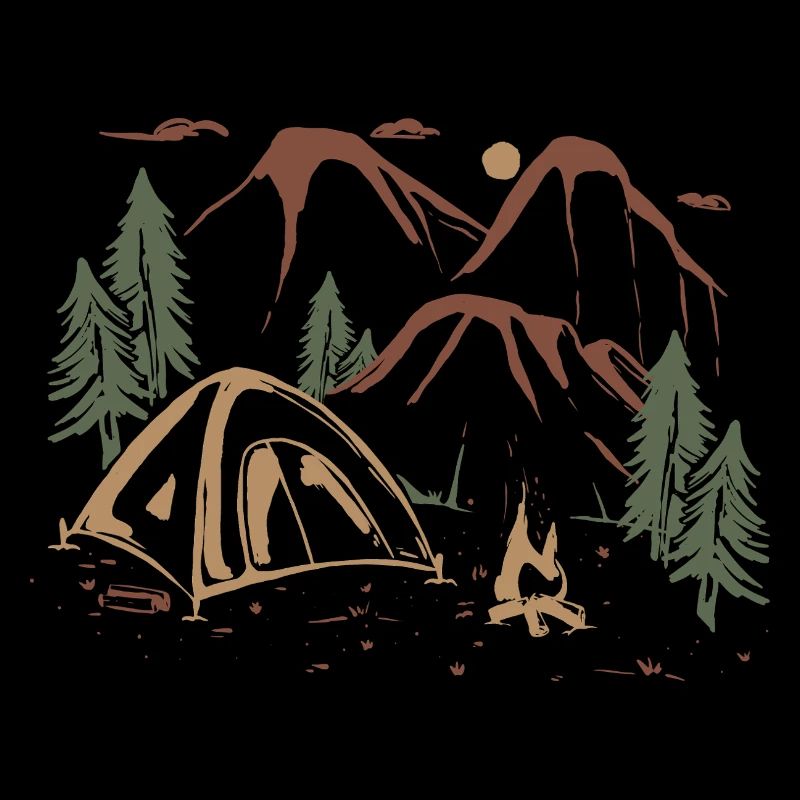 Backcountry Camp Night Sketch