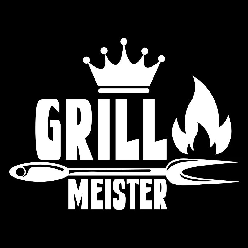 Feuriger Grillmeister mit Krone