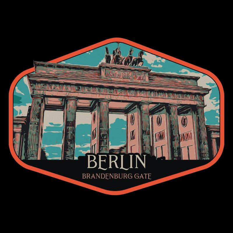 Brandenburg Gate Illustration, Berlin