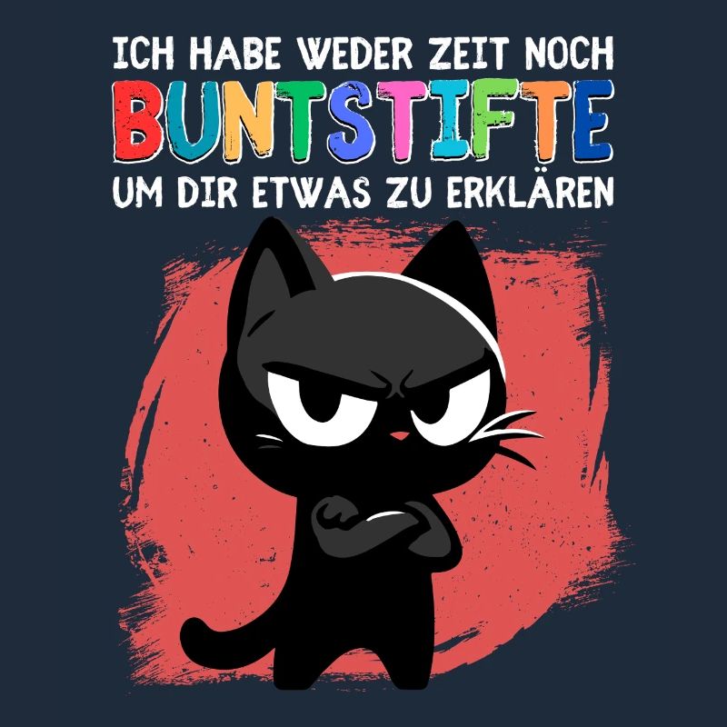 Genervte Katze & Buntstifte – Schulstart Hölle
