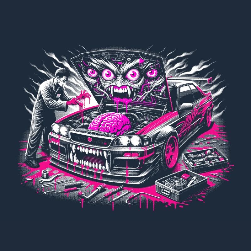 Neon Monster Auto Graffiti Design