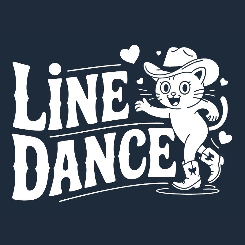 Line Dance Cat Silhouette