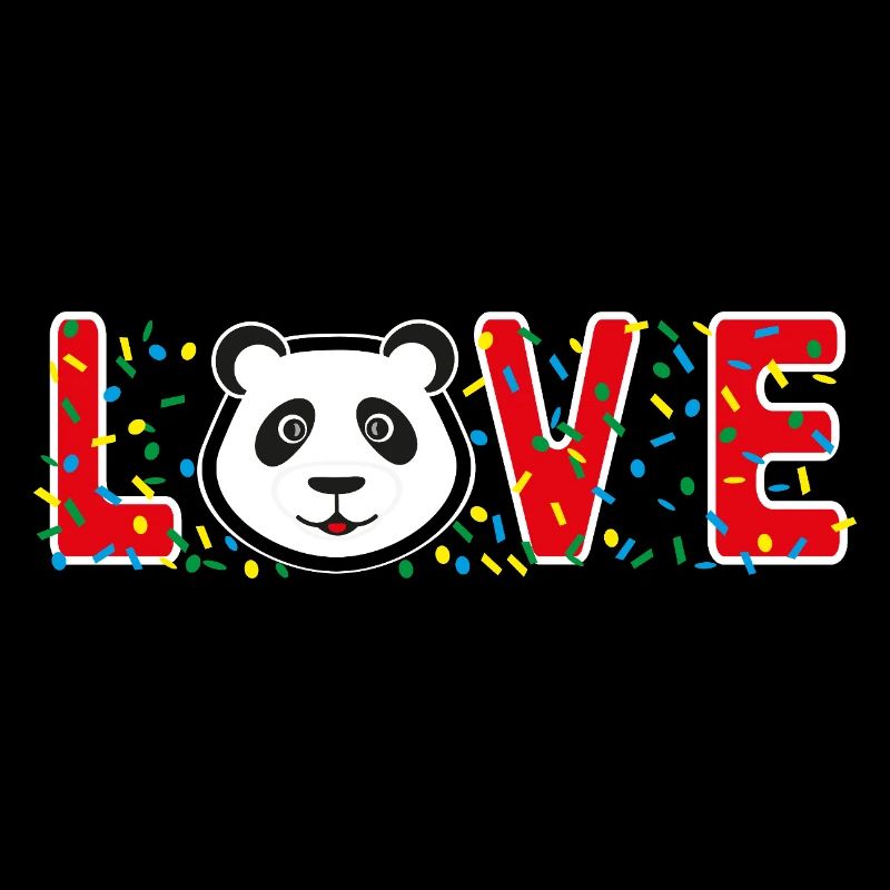 Liebes Panda mit viel Konfetti.