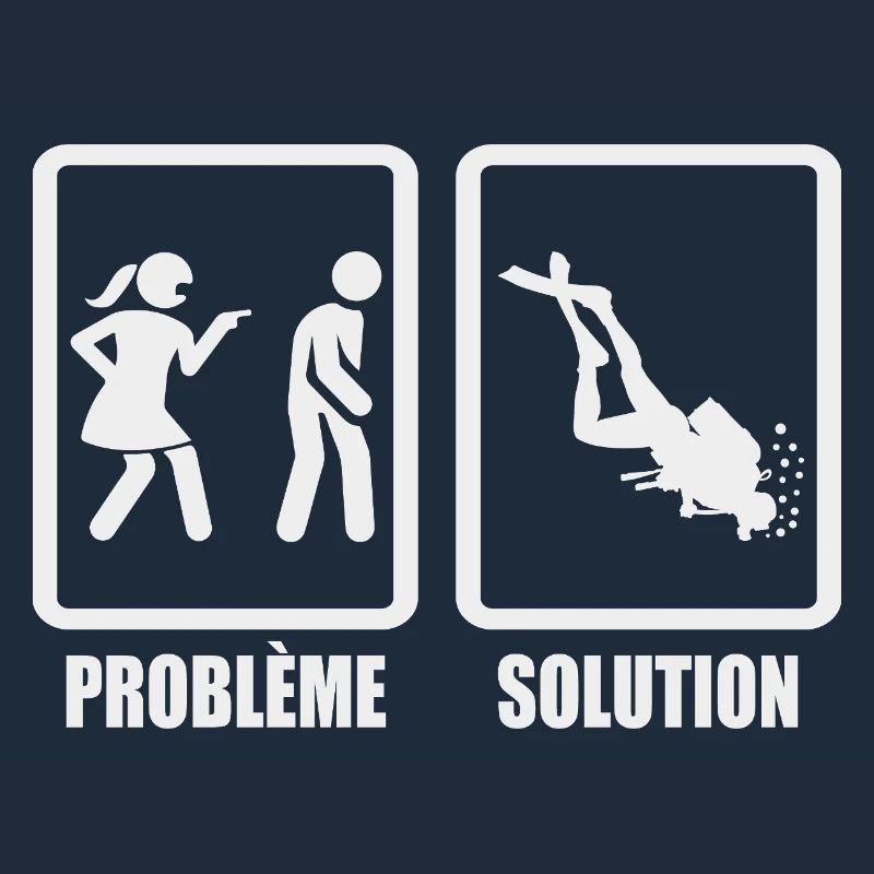 Humor couple problem solution diving