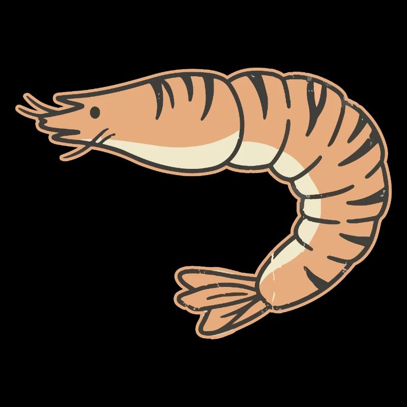 Pastel shrimp cartoon stripe tiger
