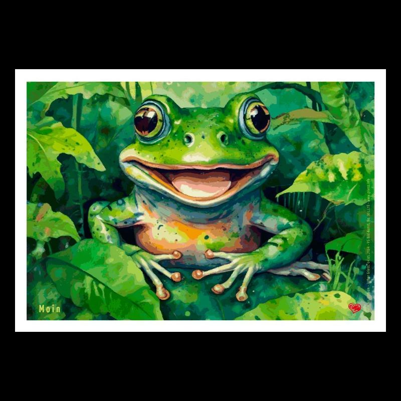 Grenouille joyeuse dans la forêt feuillue