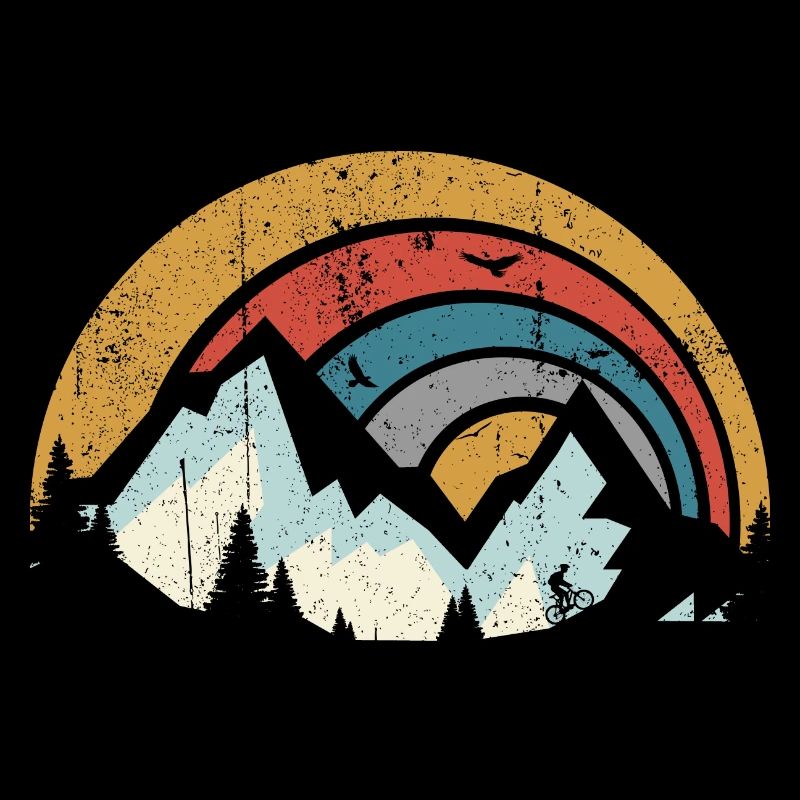 Arc du Coucher de Soleil de la Montagne Rétro