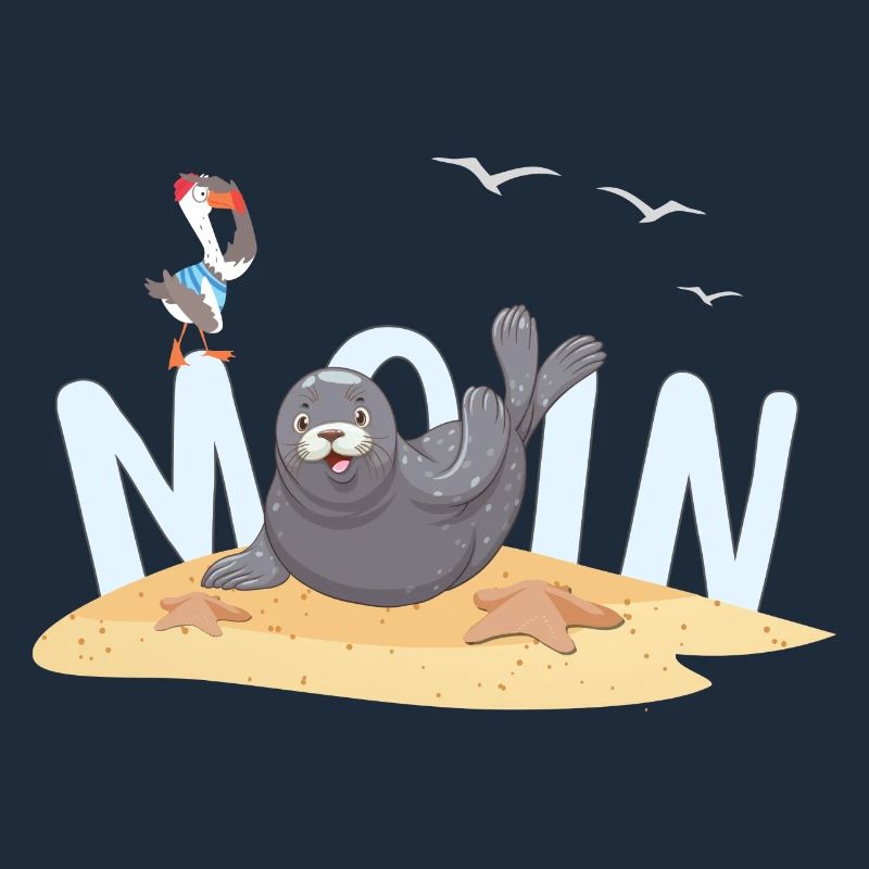 Moin Robbe Möwe Strand