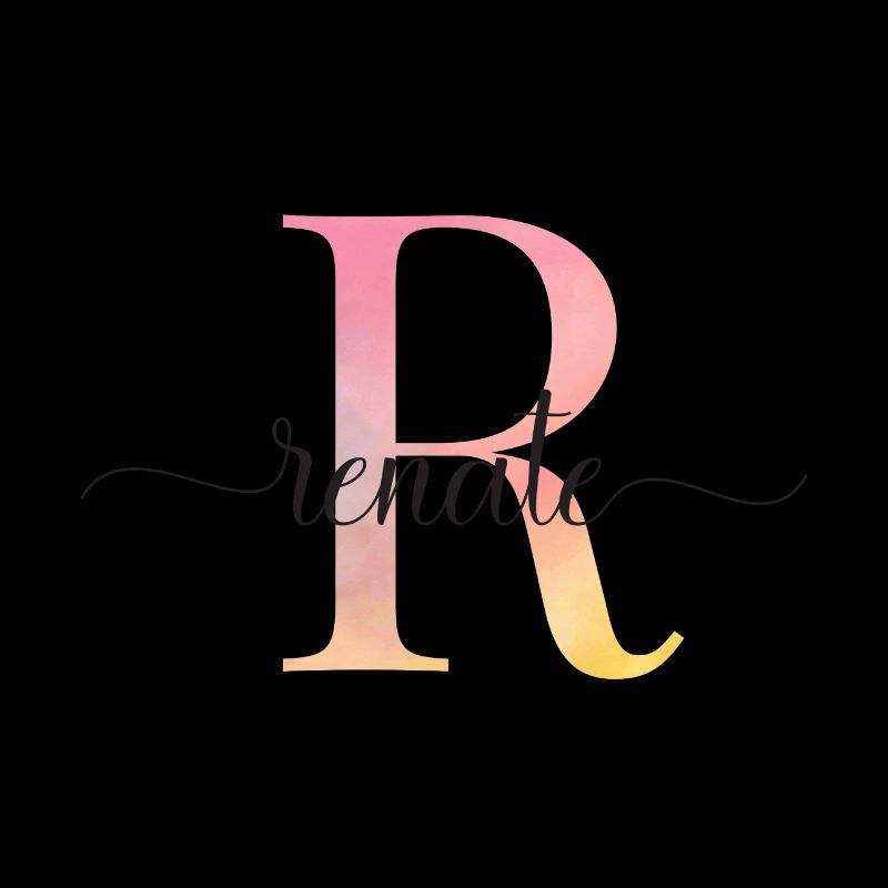 R | Monogramm | Name | Renate |Watercolor