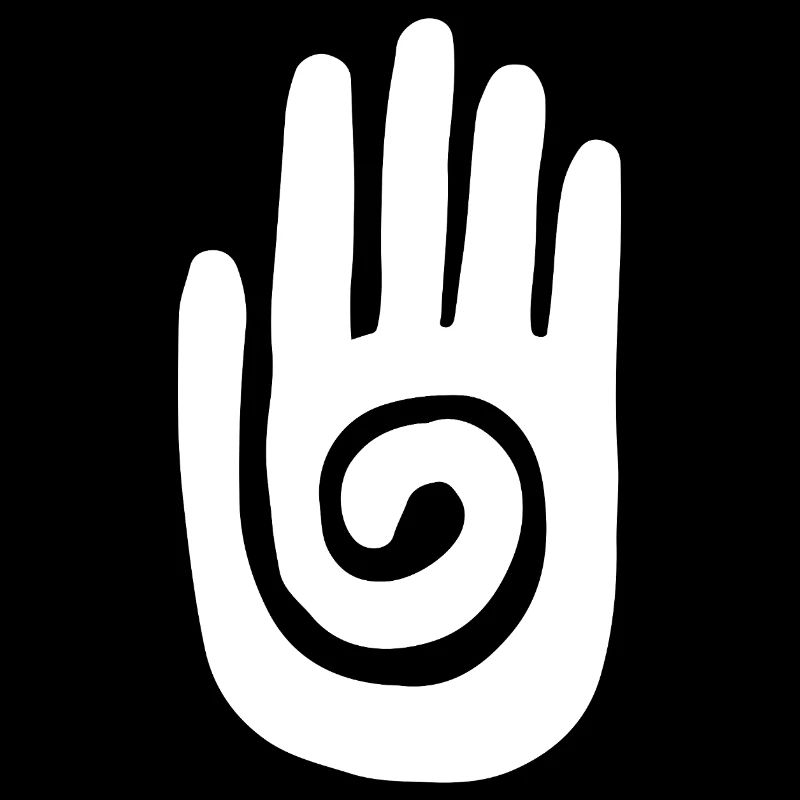 Chaman - Main de Guérison & Symbole de Protection - Blanc