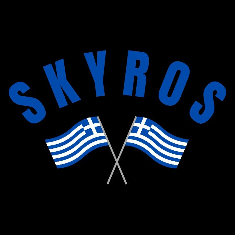 Skyros Greek Crossed Flags