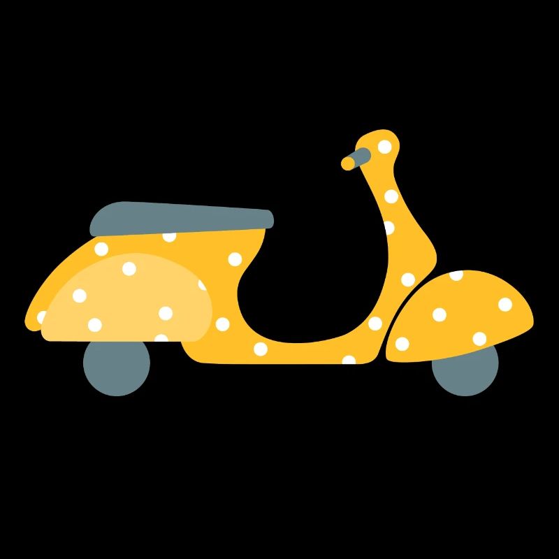 Scooter Dots Yellow Pattern Points Vacances Été Fun