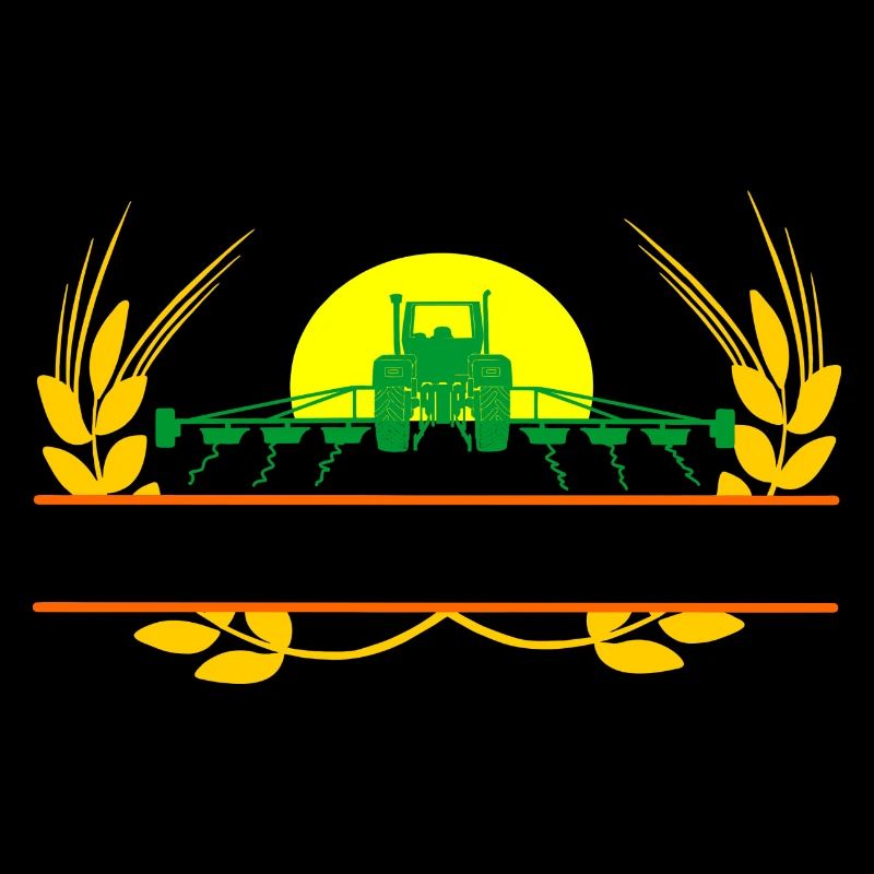 Farm tractor sunset