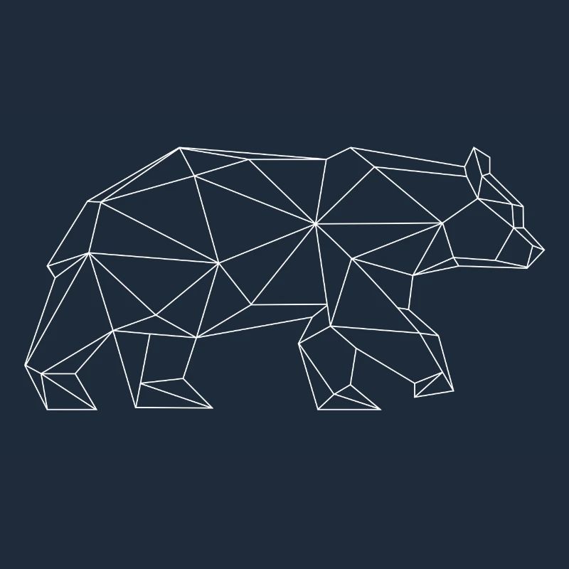 Grizzly bear in Triangle design (white)