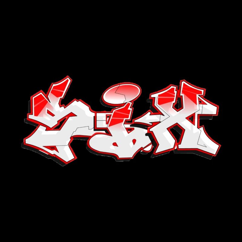 Urbane Graffiti in kräftigem Rot und Weiß