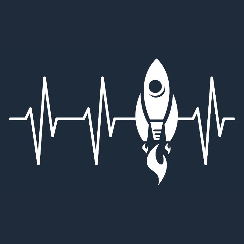 fusée, battement de cœur, espace, ecg, voyage dans l’espace, astronaute