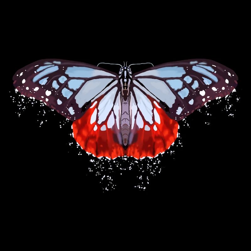 Butterfly with blue and red spots
