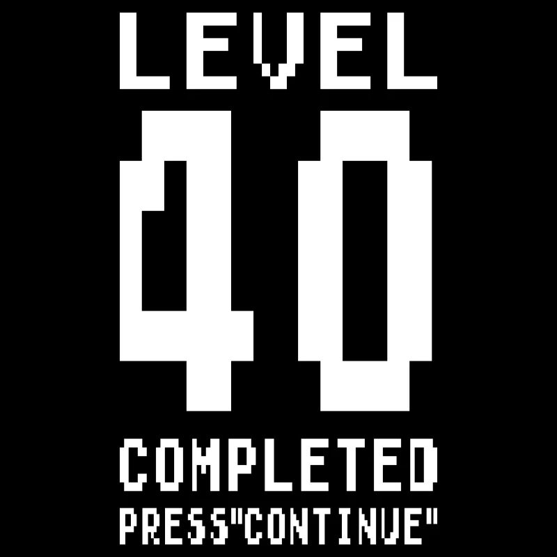 40. Geburtstag Geschenk Pixelart Gaming