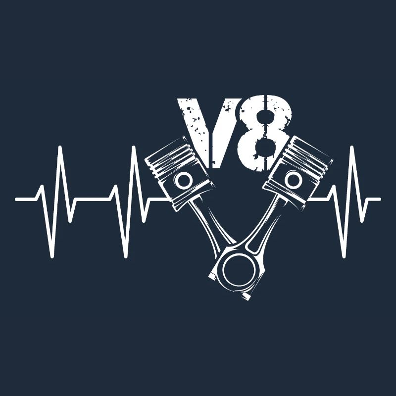 Icône du moteur V8 Icône de course à piston pulsé Heartbeat