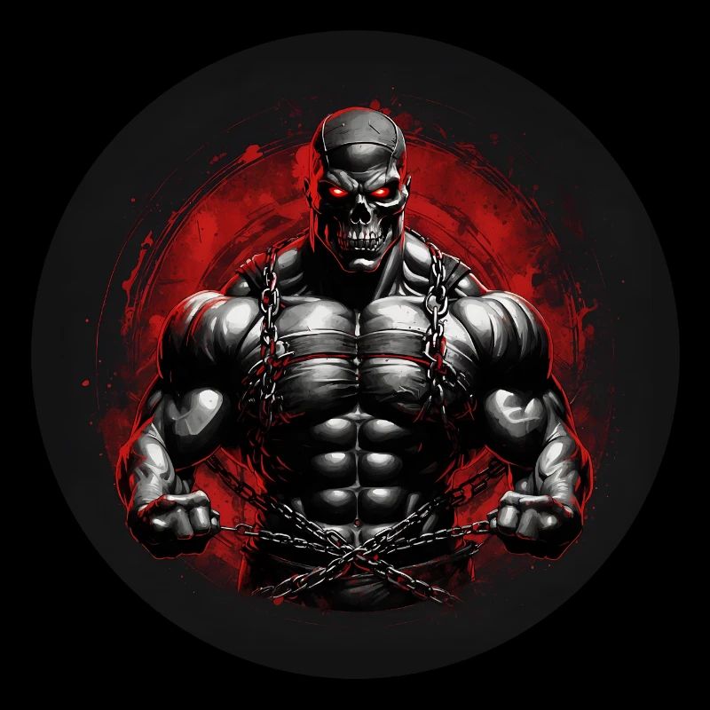 Bodybuilding extrem Motivation Skull Sixpack
