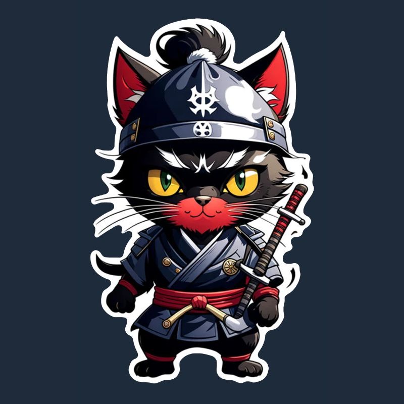 chat ninja - chaton samourai