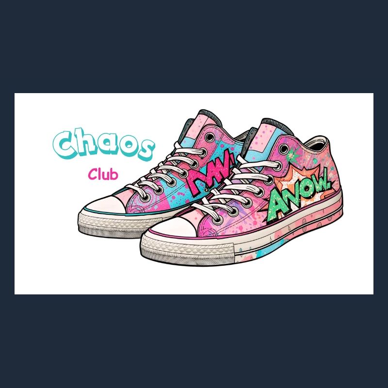 Colorful sneakers with comic design