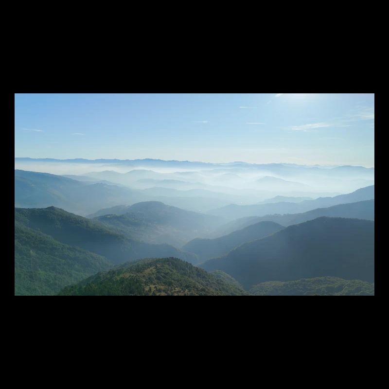 Foggy mountain ranges morning mist