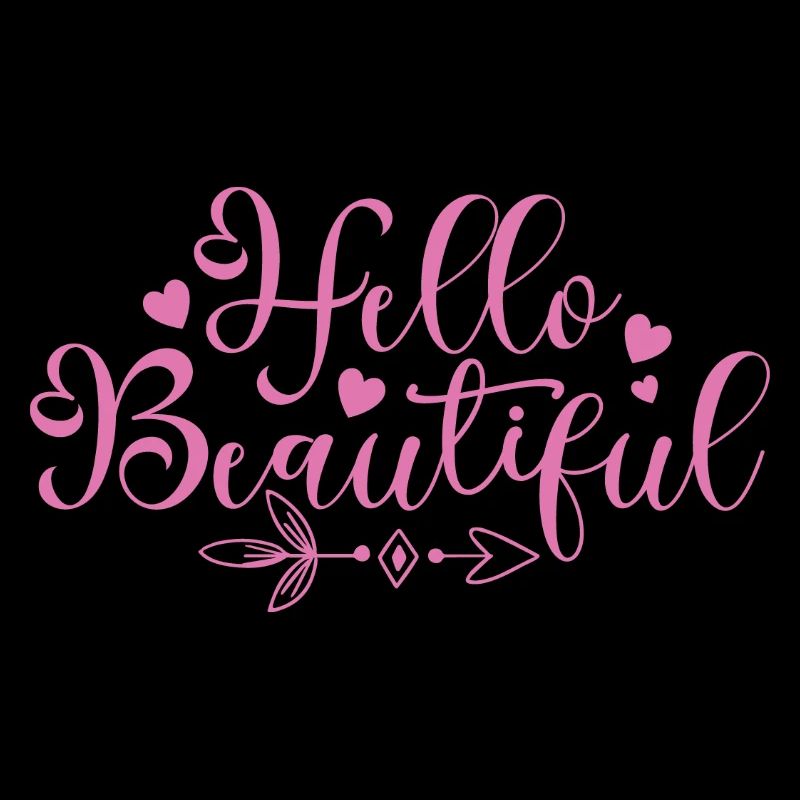 Hello Beautiful Script Hearts