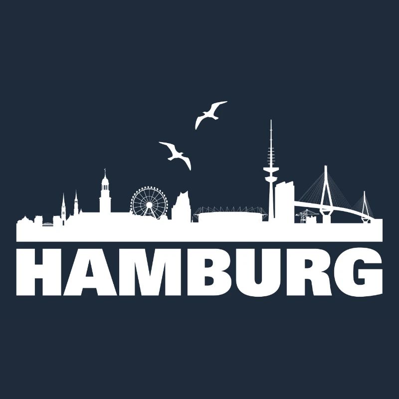Hambourg Skyline Silhouette Design