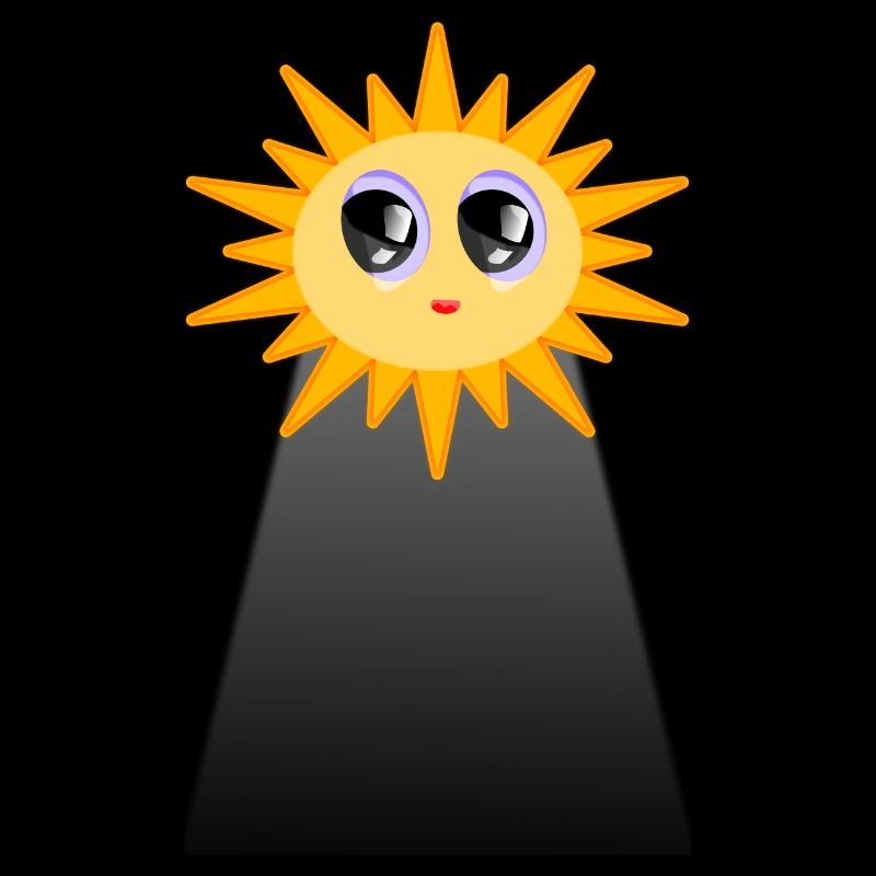 Sun Rays Kawaii Art