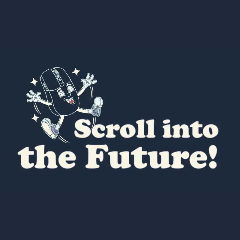 Scroll Into the Future – Retro Nerd Mouse Spruch