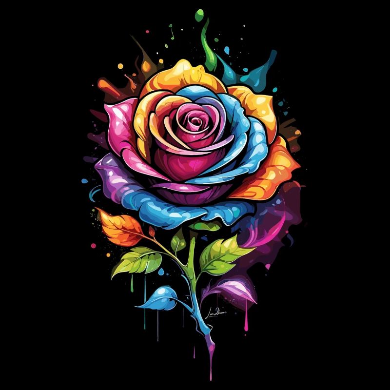 Fleur - Rose Arc en ciel