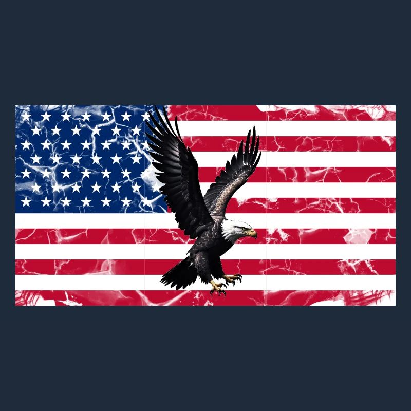 Aigle de la Liberté sur le drapeau américain