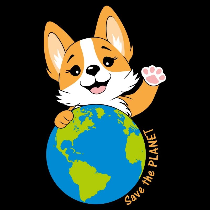 Corgi avec un globe terrestre