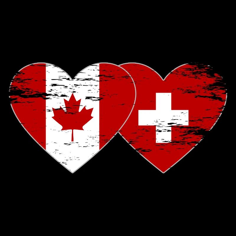 Cœur du drapeau Canada Suisse utilisé