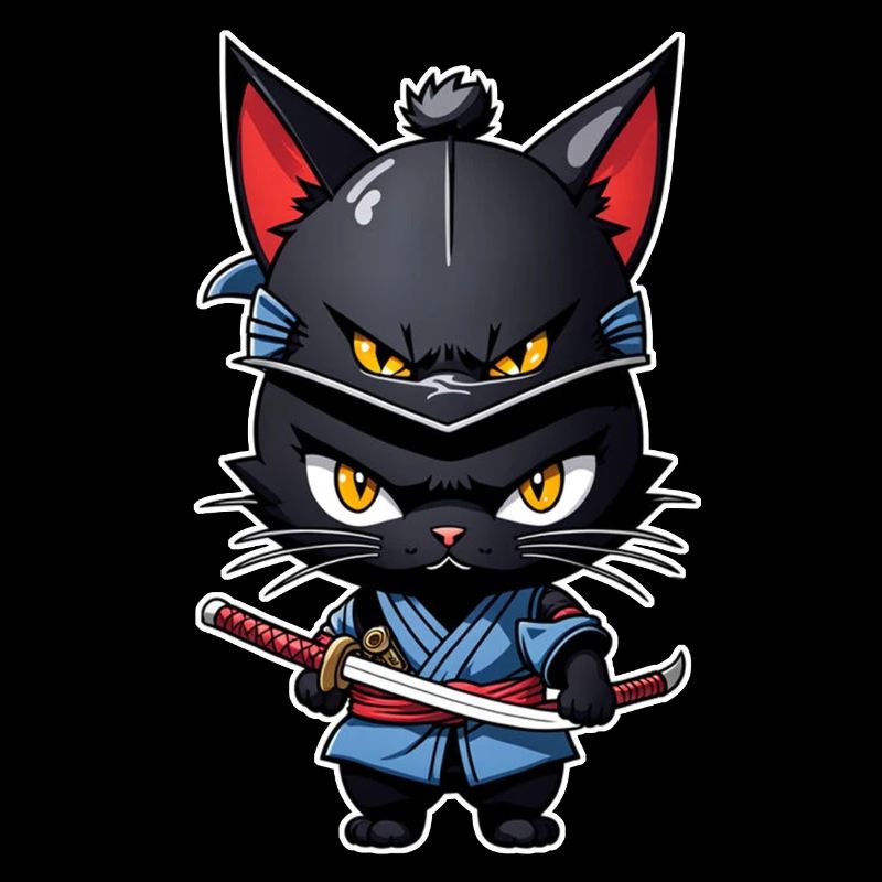 chat ninja - chaton samourai