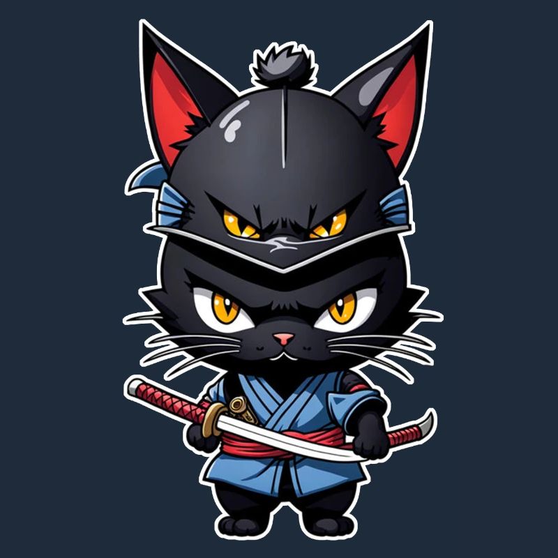 chat ninja - chaton samourai