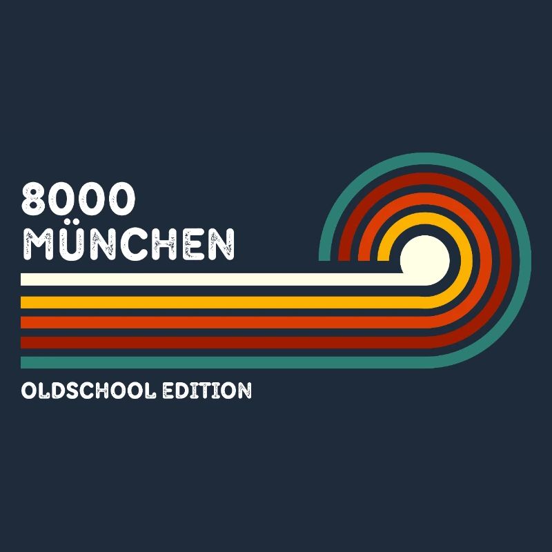 Munich Retro Shirt 8000 Postcode Souvenir Bavaria 70s