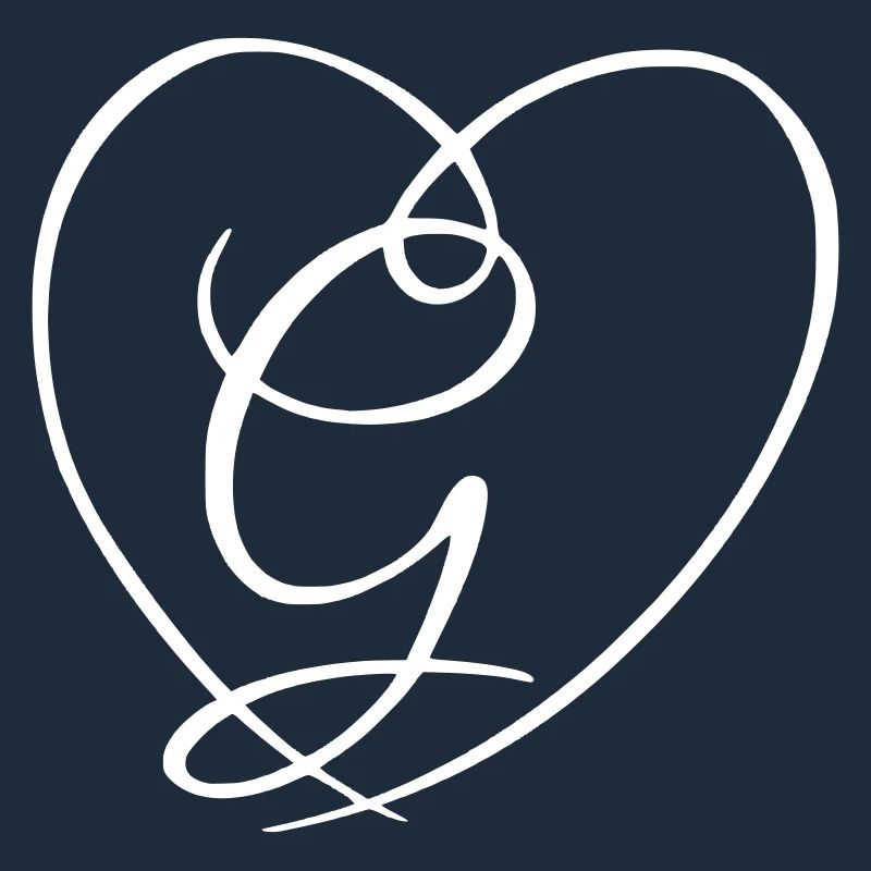 Letter G Calligraphy Heart