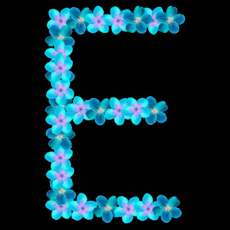 E aus blauen Blüten