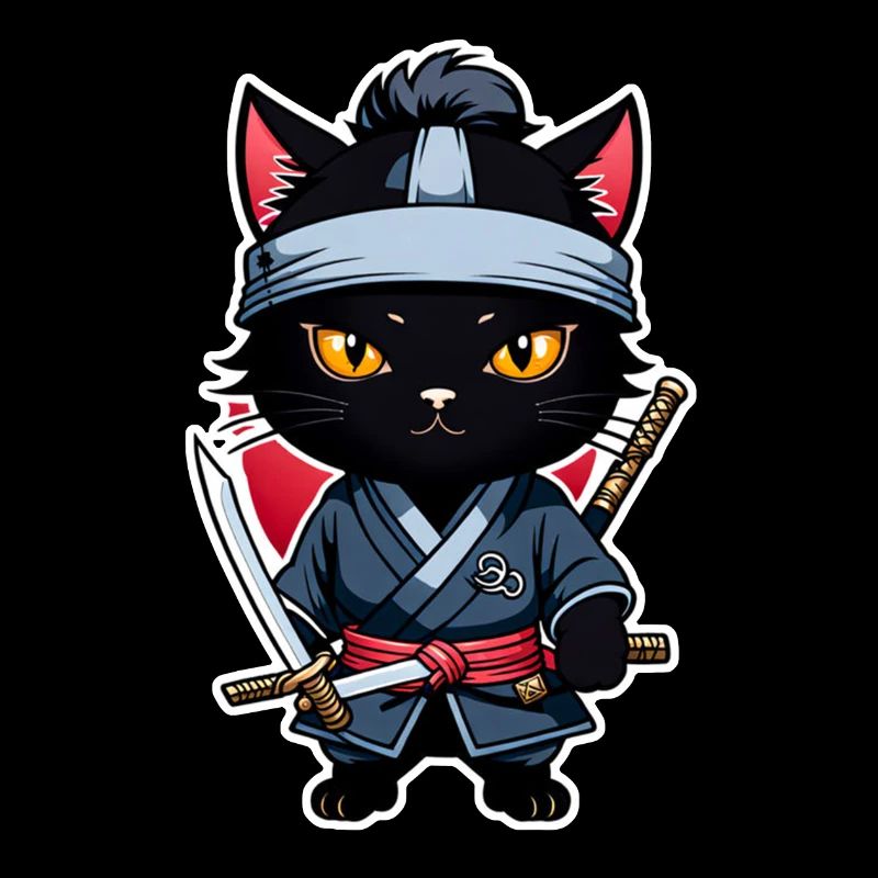 chat ninja - chaton samourai