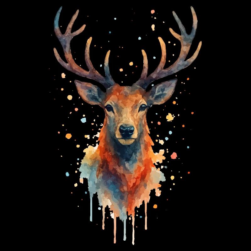 hirsch aquarell