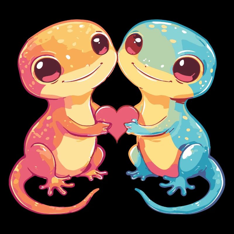 Echse Gecko Eidechse Paar Liebe Couple Verliebt
