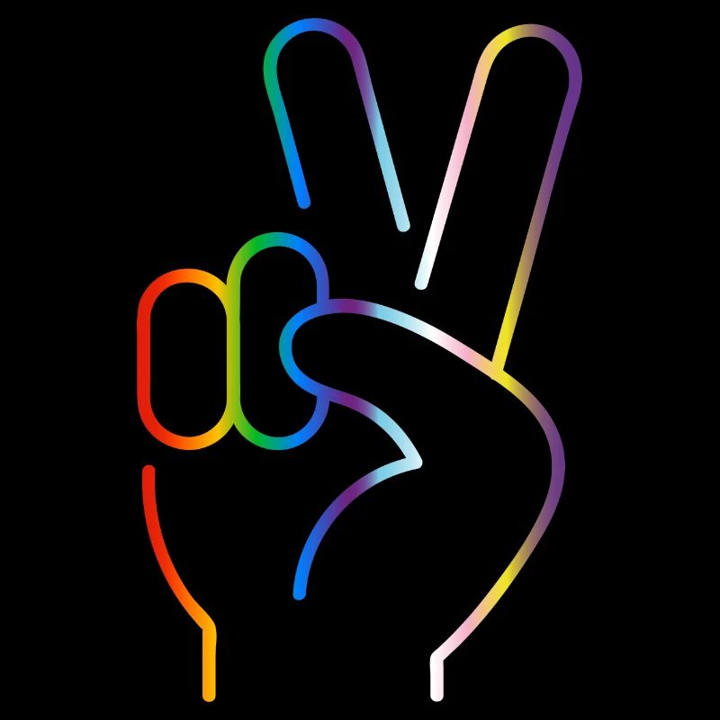 Signe de paix 2 doigts progrès fierté drapeau couleurs
