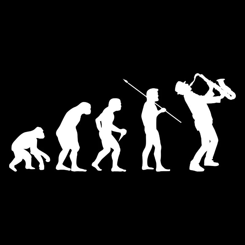 Evolution zum Saxophonist Musik Geschenk