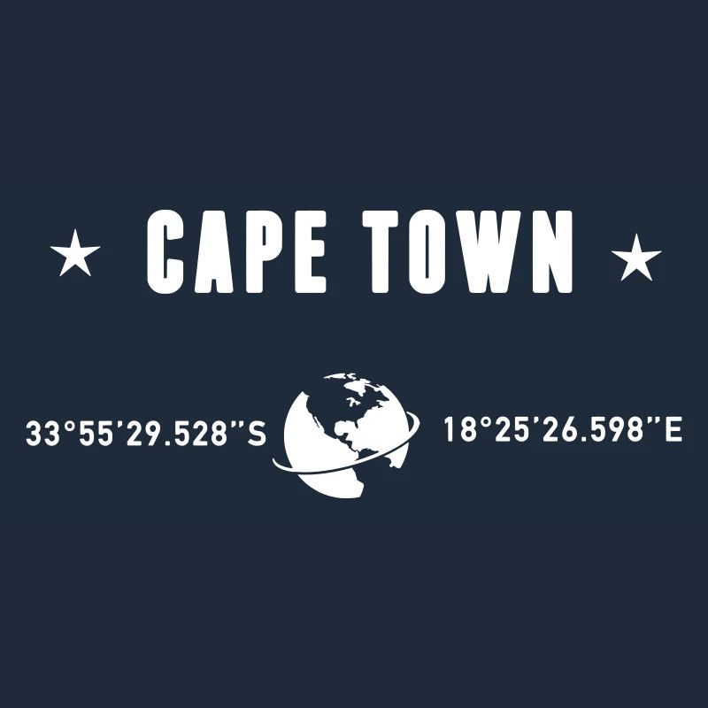 Cape Town Coordinates White Typography