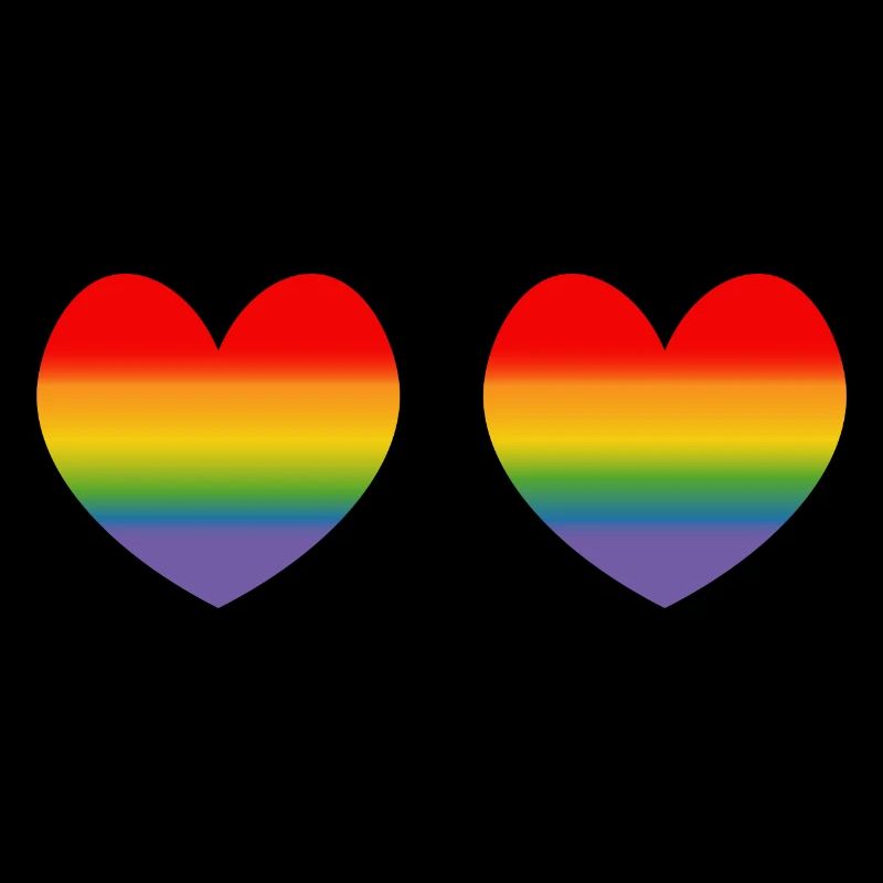 Zwei Regenbogenherzchen Verlauf