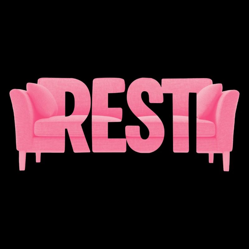Canapé de typographie de repos rose design